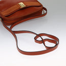 Salvatore Ferragamo Shoulder Bag Leather Brown Gold Auth 102665-7
