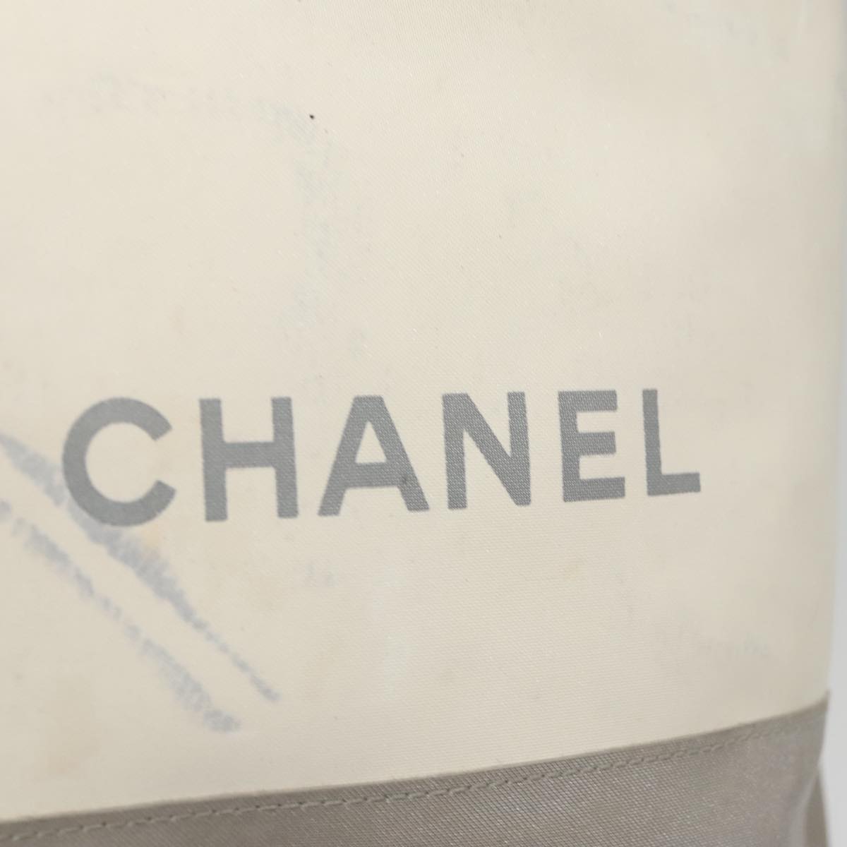 CHANEL Tote Bag Nylon 2way White CC Auth 102686