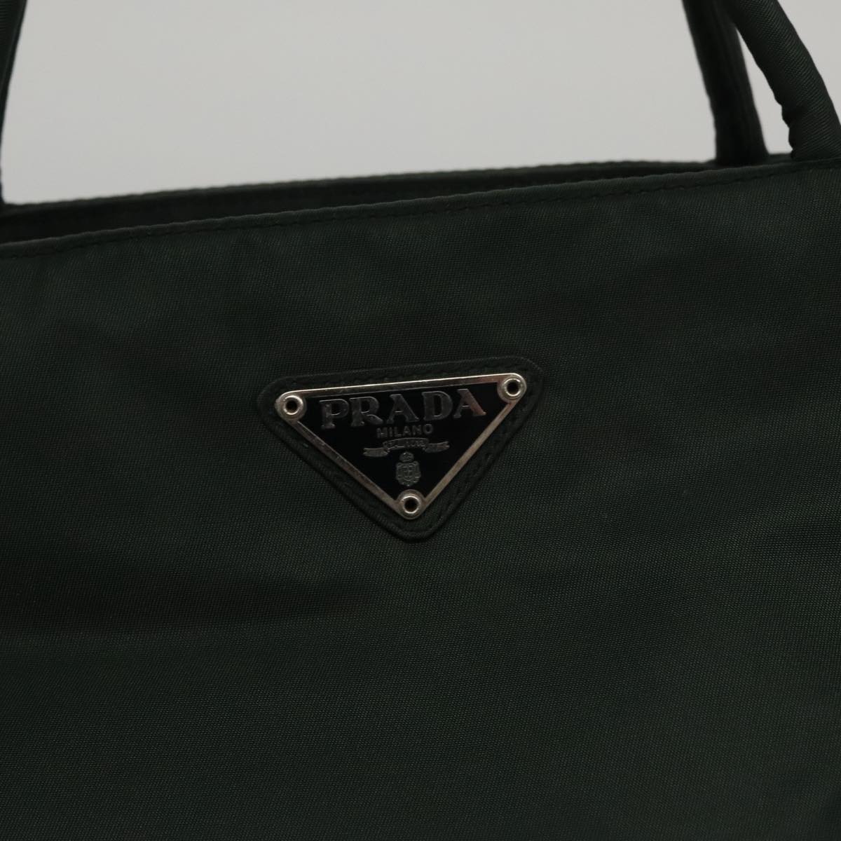 PRADA Hand Bag Nylon Khaki Auth 102688