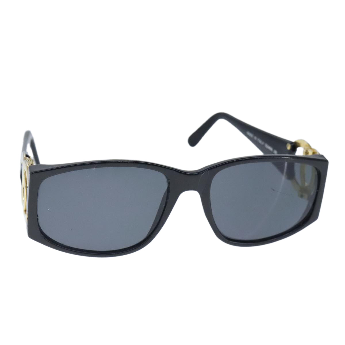 CHANEL Sunglasses plastic Black CC Auth 102693