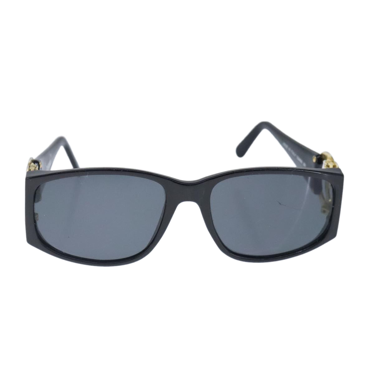 CHANEL Sunglasses plastic Black CC Auth 102693