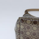 Salvatore Ferragamo Gancini Shoulder Bag Vinyl Leather Brown Silver Auth 102694-14