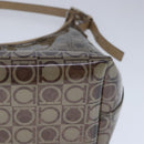 Salvatore Ferragamo Gancini Shoulder Bag Vinyl Leather Brown Silver Auth 102694-15