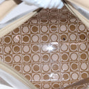 Salvatore Ferragamo Gancini Shoulder Bag Vinyl Leather Brown Silver Auth 102694-10