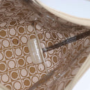 Salvatore Ferragamo Gancini Shoulder Bag Vinyl Leather Brown Silver Auth 102694-11