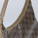 Salvatore Ferragamo Gancini Shoulder Bag Vinyl Leather Brown Silver Auth 102694-6