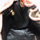 FENDI Pecan Canvas Shoulder Bag Brown Black Gold Auth 102701-18