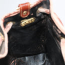 FENDI Pecan Canvas Shoulder Bag Brown Black Gold Auth 102701-21