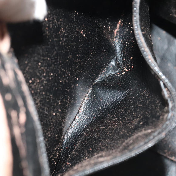 FENDI Pecan Canvas Shoulder Bag Brown Black Gold Auth 102701