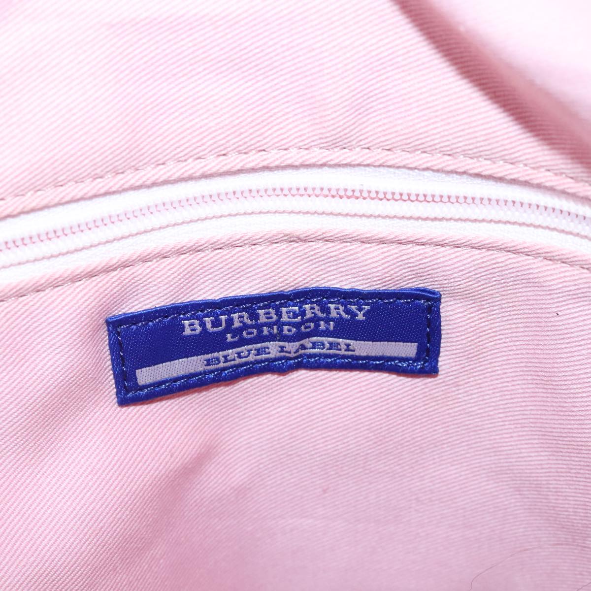 BURBERRY Blue Label Tote Bag Nylon Pink Auth 102702