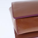 Salvatore Ferragamo Chain Shoulder Bag Enamel Purple Silver Auth 102708-12