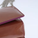 Salvatore Ferragamo Chain Shoulder Bag Enamel Purple Silver Auth 102708-13