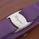 Salvatore Ferragamo Chain Shoulder Bag Enamel Purple Silver Auth 102708-14