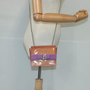 Salvatore Ferragamo Chain Shoulder Bag Enamel Purple Silver Auth 102708-21