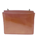 Salvatore Ferragamo Chain Shoulder Bag Enamel Purple Silver Auth 102708-3