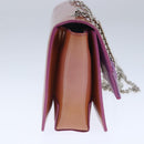 Salvatore Ferragamo Chain Shoulder Bag Enamel Purple Silver Auth 102708-4