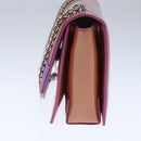 Salvatore Ferragamo Chain Shoulder Bag Enamel Purple Silver Auth 102708-5