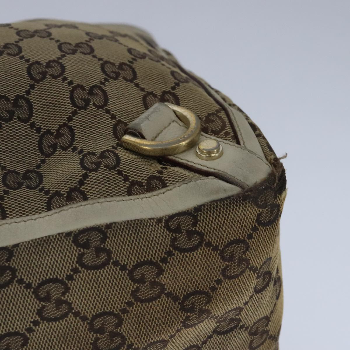 GUCCI GG Canvas Tote Bag Beige Gold 141472 Auth 102718