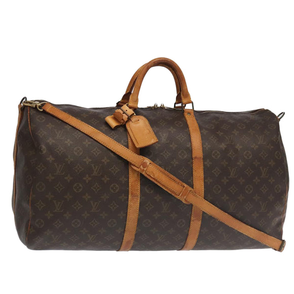LOUIS VUITTON Monogram Keepall Bandouliere 60 Boston Tasche M41412 LV Auth 102734