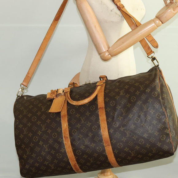 LOUIS VUITTON Monogram Keepall Bandouliere 60 Boston Bag M41412 LV Auth 102734