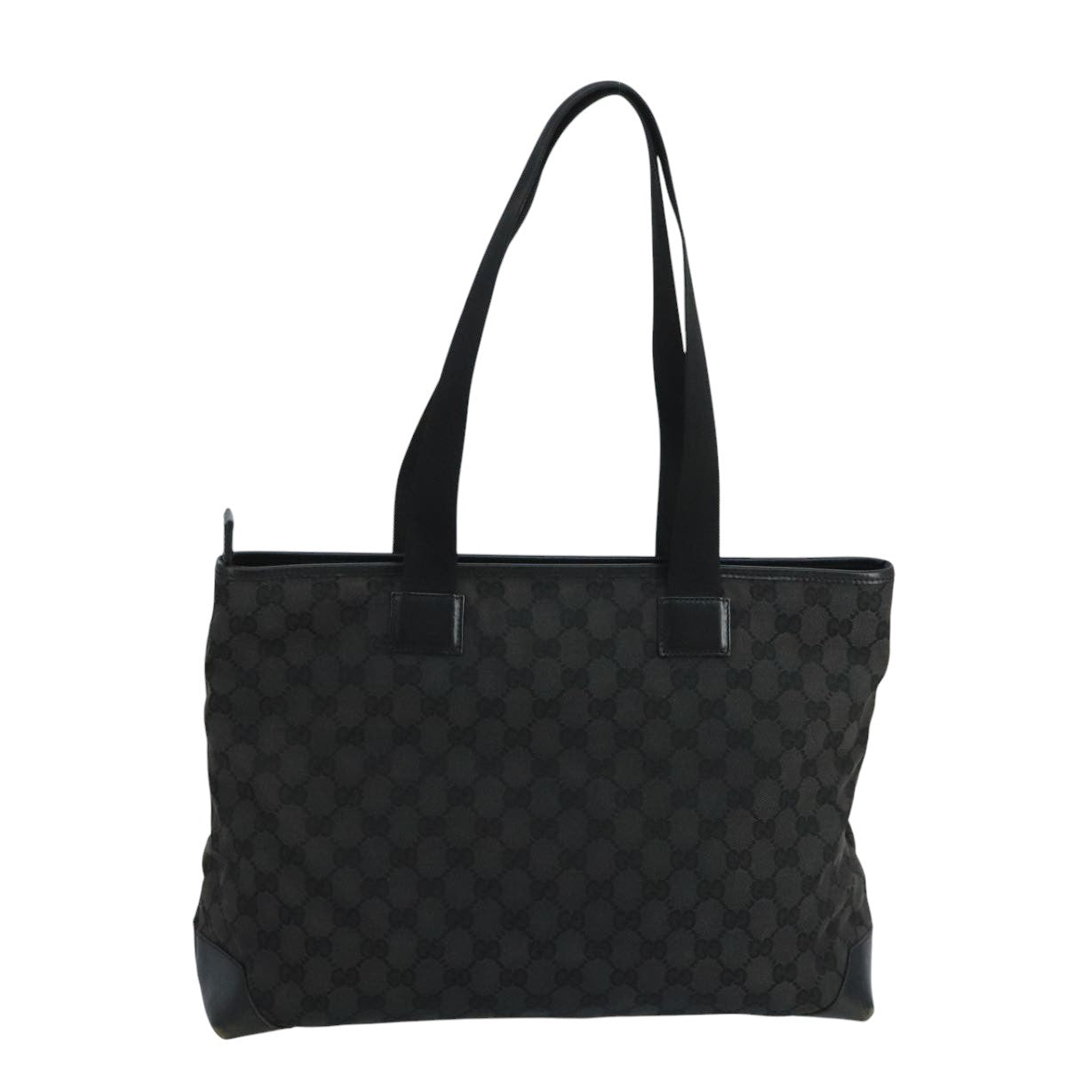 GUCCI GG Canvas Tote Bag Black Silver 019 0426 2404 Auth 102755 - 0