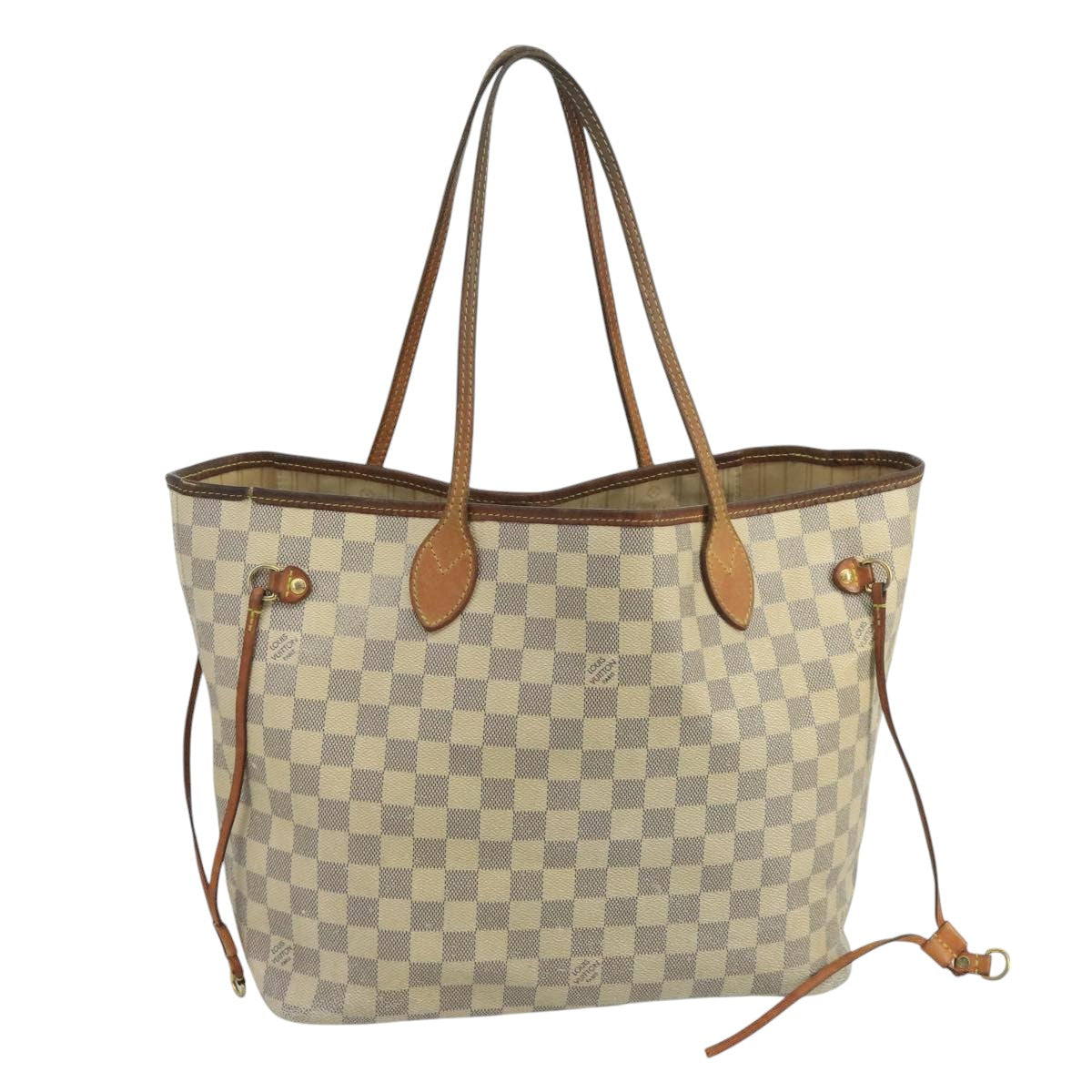 LOUIS VUITTON Damier Azur Neverfull MM Tote Bag N51107 LV Auth 102758