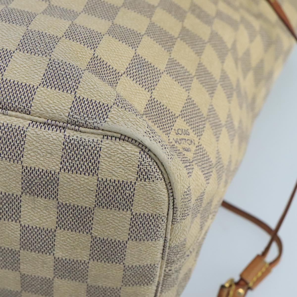 LOUIS VUITTON Damier Azur Neverfull MM Tote Bag N51107 LV Auth 102758