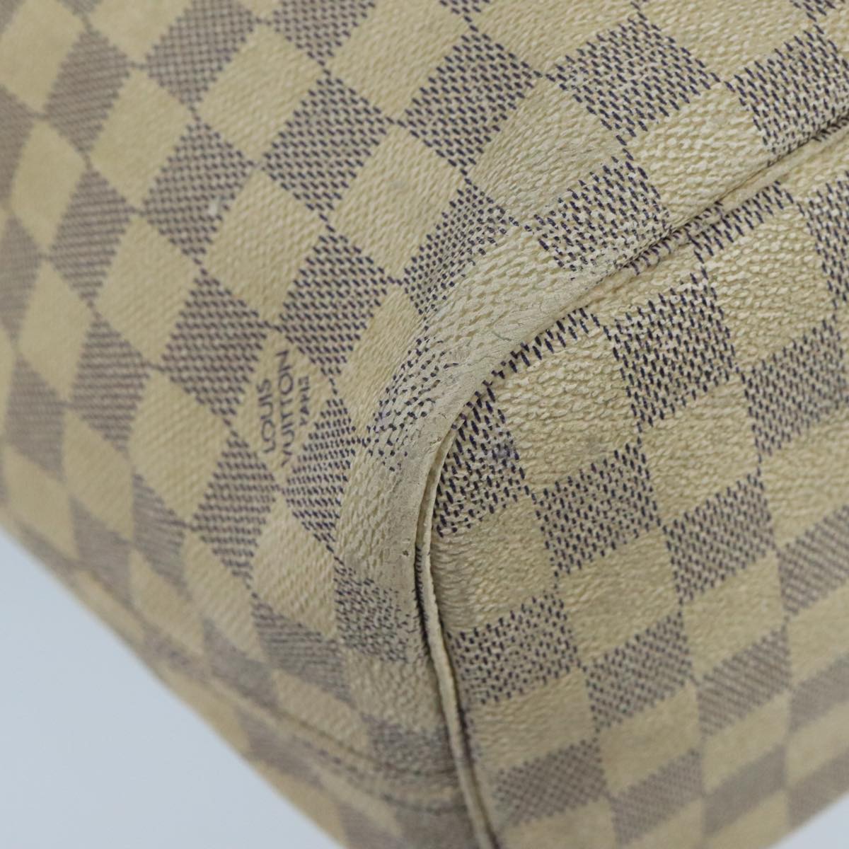 LOUIS VUITTON Damier Azur Neverfull MM Tote Bag N51107 LV Auth 102758