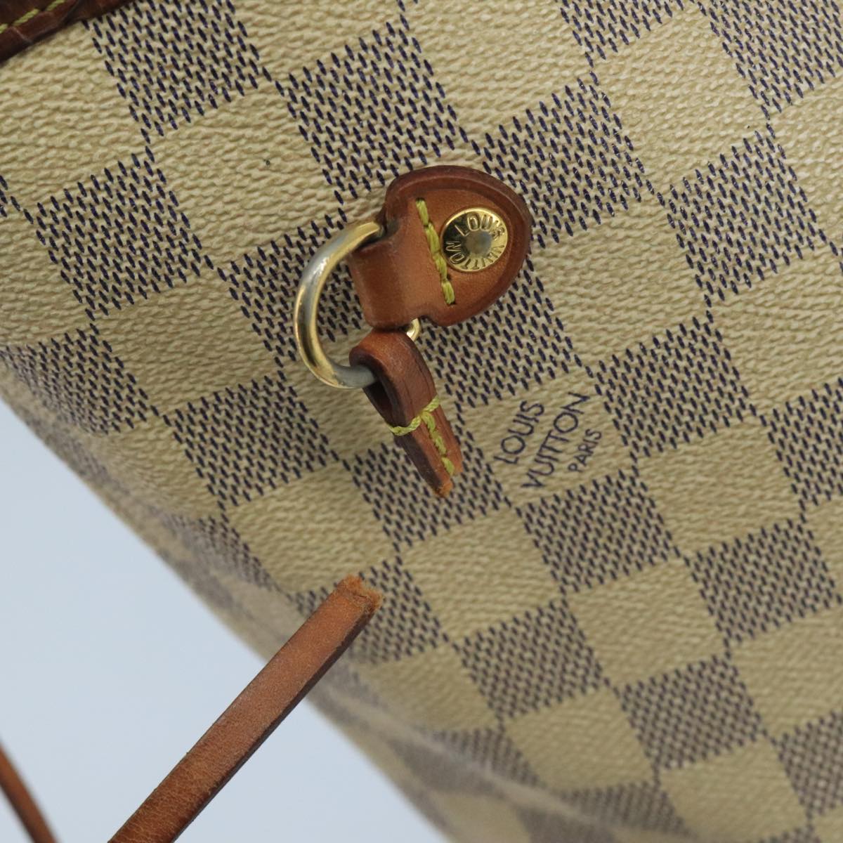 LOUIS VUITTON Damier Azur Neverfull MM Tote Bag N51107 LV Auth 102758