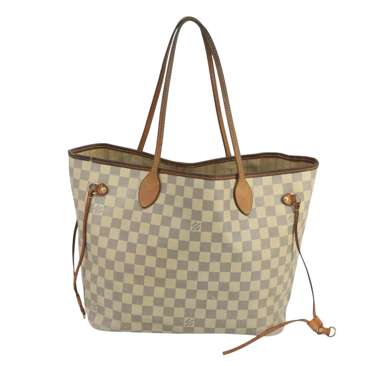 LOUIS VUITTON Damier Azur Neverfull MM Tote Bag N51107 LV Auth 102758