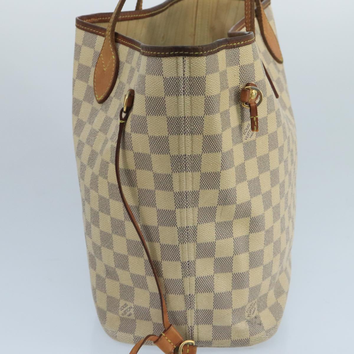 LOUIS VUITTON Damier Azur Neverfull MM Tote Bag N51107 LV Auth 102758