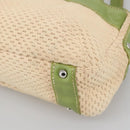 CHANEL Hand Bag Cotton Beige CC Auth 102761-14
