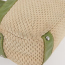CHANEL Hand Bag Cotton Beige CC Auth 102761-14