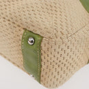 CHANEL Hand Bag Cotton Beige CC Auth 102761-15