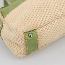 CHANEL Hand Bag Cotton Beige CC Auth 102761-15