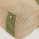 CHANEL Hand Bag Cotton Beige CC Auth 102761-9