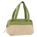 CHANEL Hand Bag Cotton Beige CC Auth 102761-1