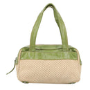 CHANEL Hand Bag Cotton Beige CC Auth 102761-13