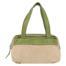 CHANEL Hand Bag Cotton Beige CC Auth 102761-13