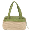 CHANEL Hand Bag Cotton Beige CC Auth 102761-2