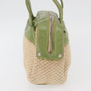 CHANEL Hand Bag Cotton Beige CC Auth 102761-3