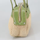 CHANEL Hand Bag Cotton Beige CC Auth 102761-4