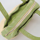 CHANEL Hand Bag Cotton Beige CC Auth 102761-6