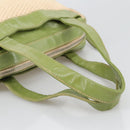 CHANEL Hand Bag Cotton Beige CC Auth 102761-7