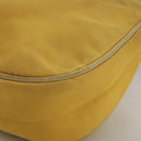 PRADA Shoulder Bag Nylon Leather Yellow Gold Auth 102786-16