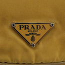 PRADA Shoulder Bag Nylon Leather Yellow Gold Auth 102786-19