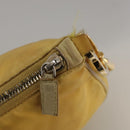 PRADA Shoulder Bag Nylon Leather Yellow Gold Auth 102786-20