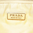 PRADA Shoulder Bag Nylon Leather Yellow Gold Auth 102786-21