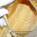 PRADA Shoulder Bag Nylon Leather Yellow Gold Auth 102786-11