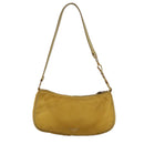 PRADA Shoulder Bag Nylon Leather Yellow Gold Auth 102786-13